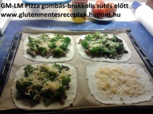 GM-LM Pizza gombás brokkolis sütés előtt