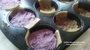 Szedres-áfonyás vegán muffin összeállítás