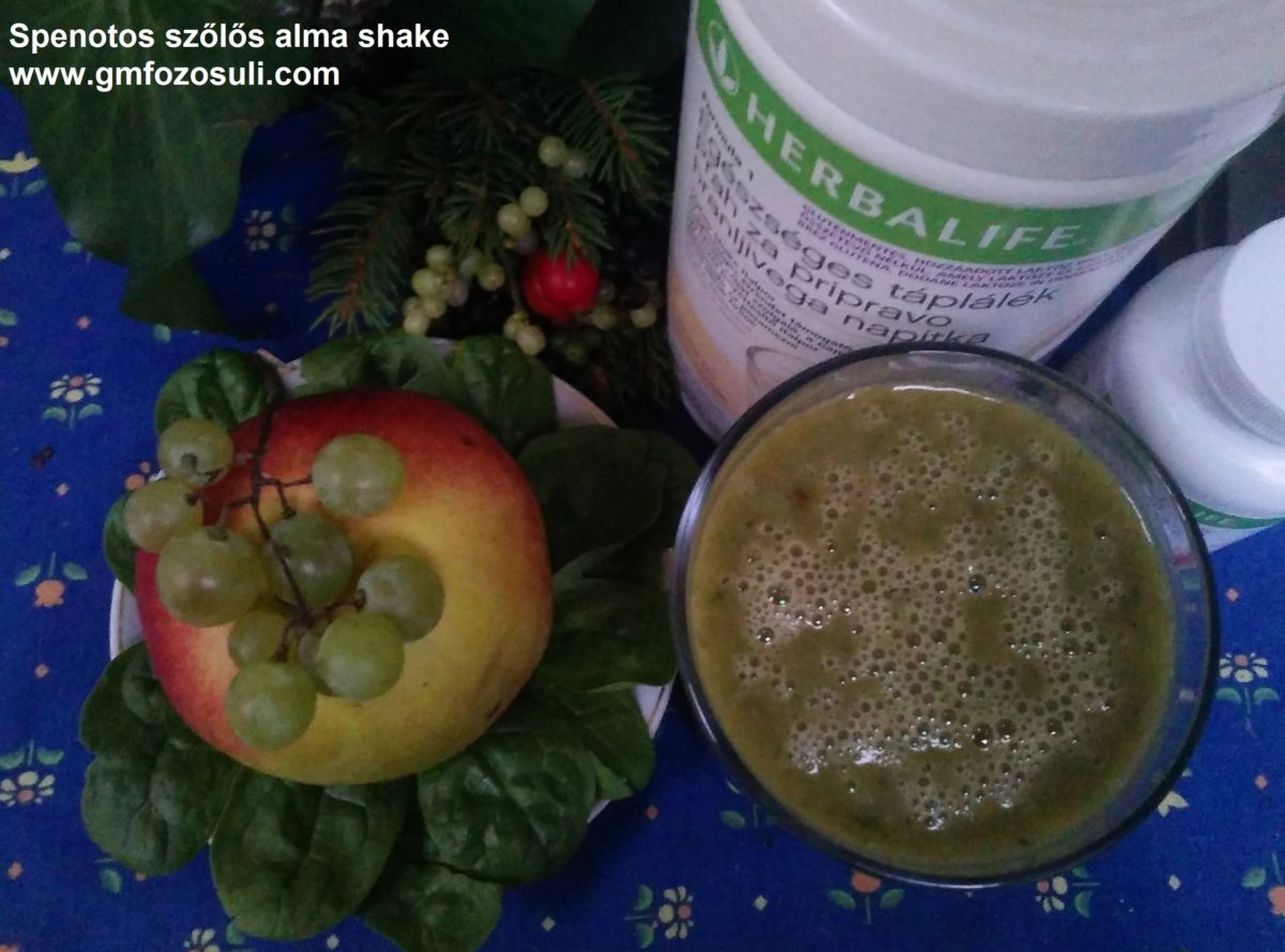 Spenótos szőlős alma shake Herbalife gm Egészséges Reggeli Program módra