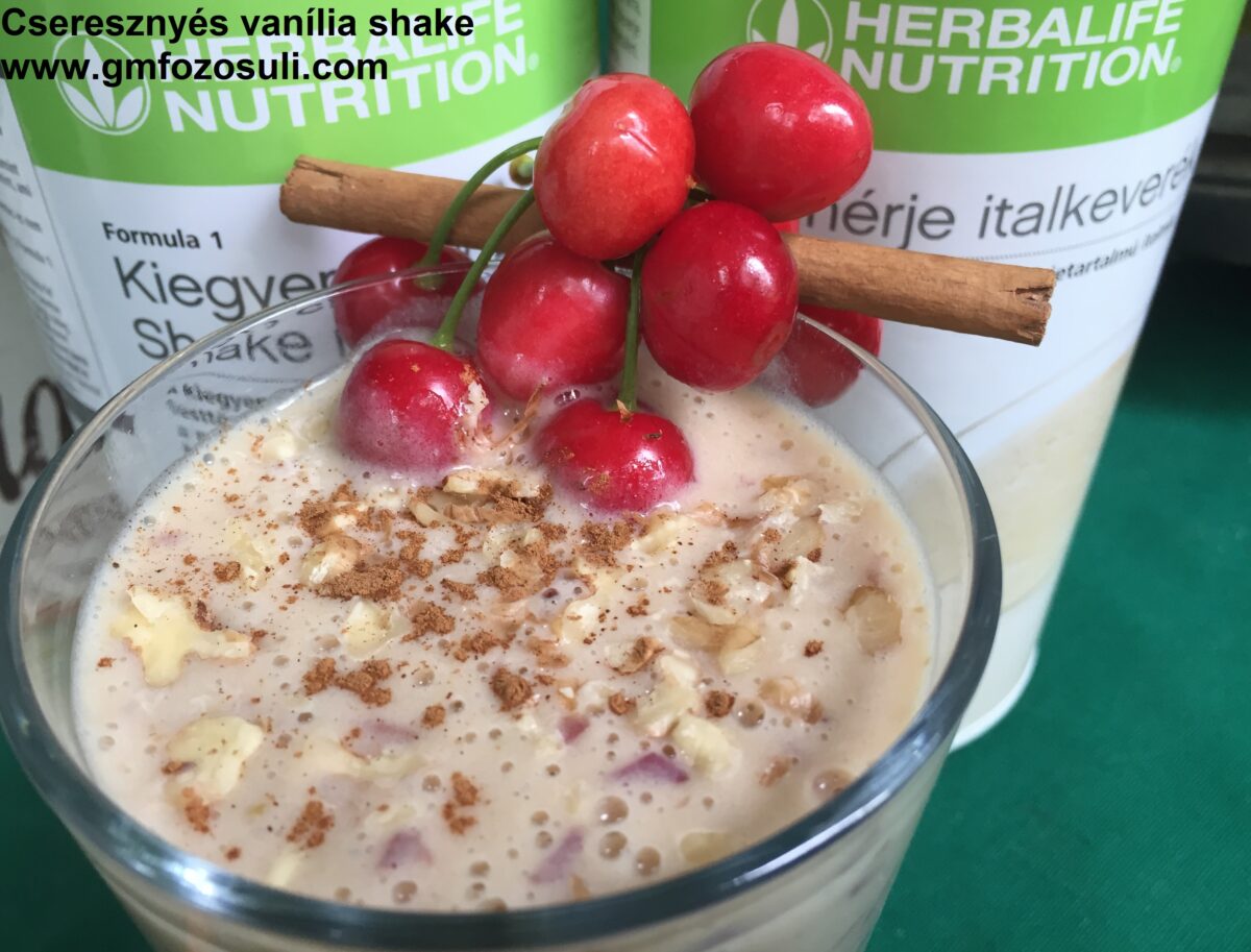 Cseresznyés vanília shake gluténmentes vegán
