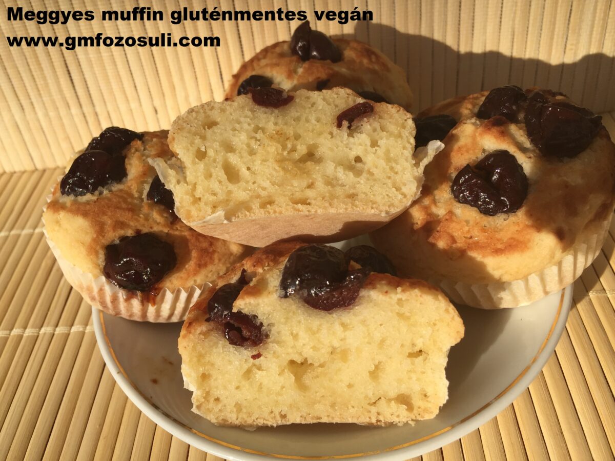 Meggyes muffin eritrittel gluténmentes vegán