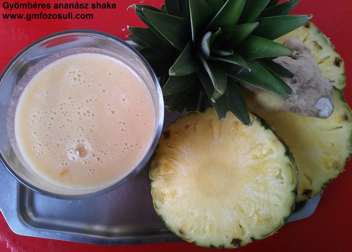 Gyömbéres ananász shake gluténmentes vegán