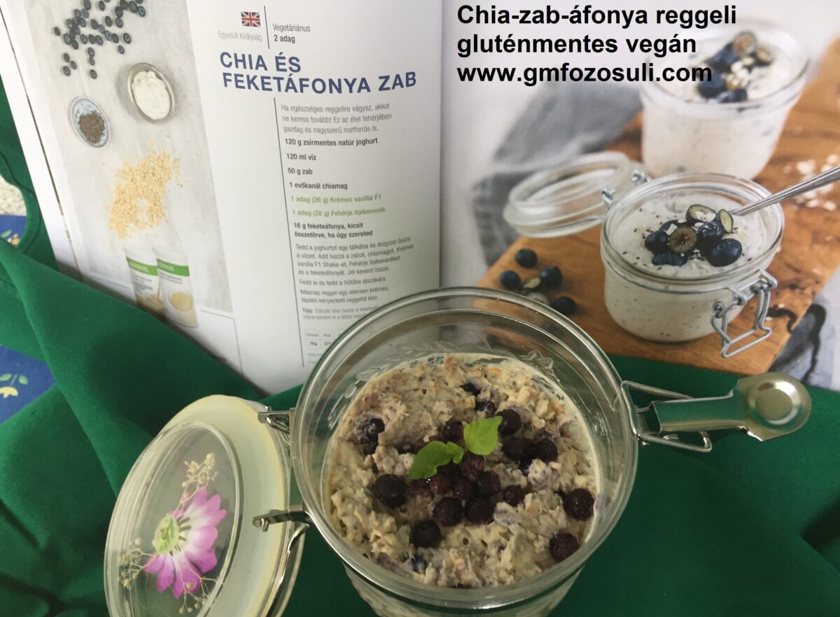 Chia-zab-áfonya angol reggeli gluténmentes vegán
